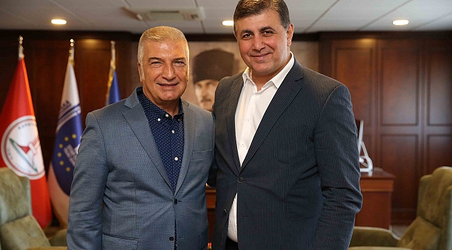 Başkan Tugay’a Başkan Engin ve Cevat Durak’tan ziyaret!