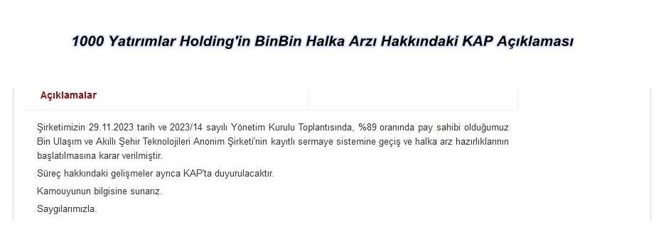 Bin Ulaşım Halka Arz Ne Zaman? BinBin Halka Arzı Hakkında!
