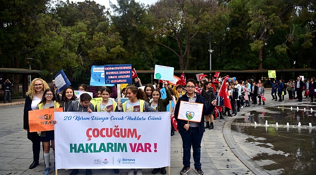 Bornova’da çocuklar hakları için yürüyüş düzenlendi
