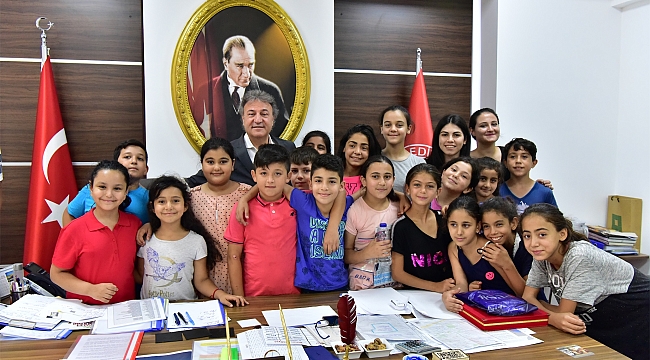 Çocuklardan Başkan İduğ’a ziyaret!