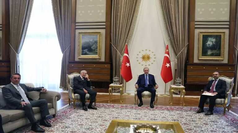 Cumhurbaşkanı Erdoğan, Sanayi ve Teknoloji Bakanı Kacır ile Koç Ailesi İş İnsanları Rahmi Koç ve Ali Koç’u Ağırladı