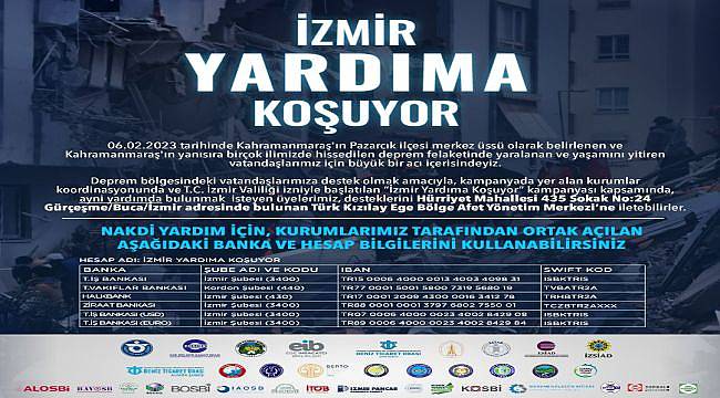 İzmir iş dünyası tek yürek oldu, yardıma koşuyor