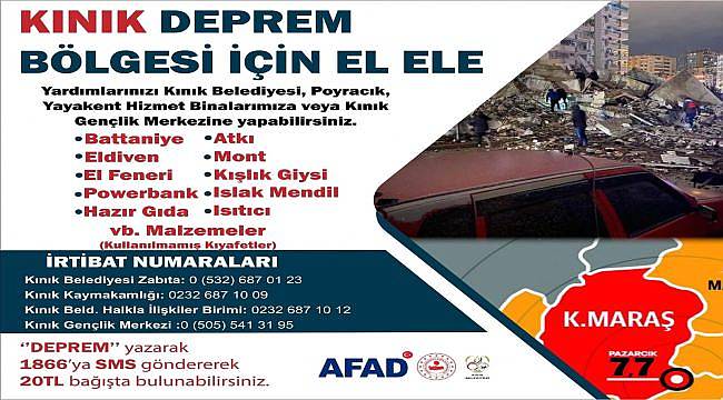 İzmir-Kınık depremzedelere yardım için el ele 
