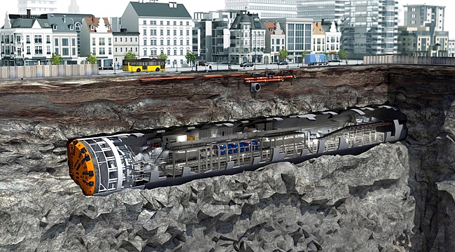 Narlıdere Metrosu için tünel açma makinesinden ilki yeraltına indirildi