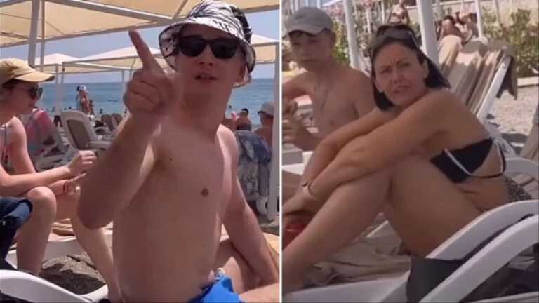 Plajda Rus ve Ukraynalılar Arasında Gergin Anlar