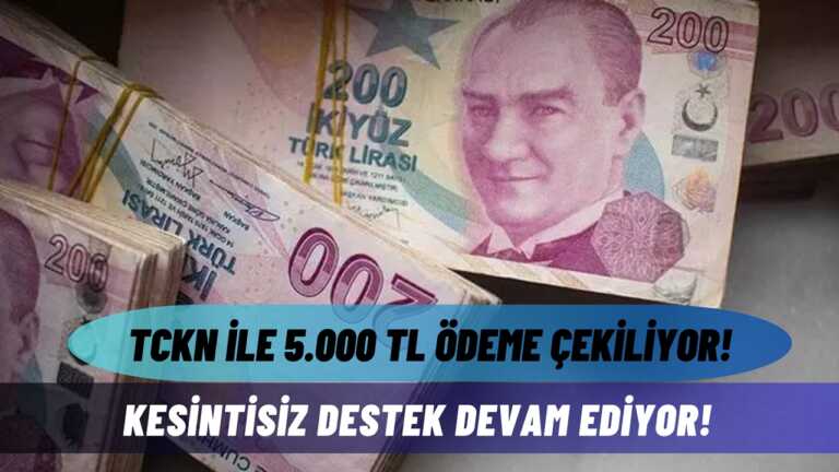 TCKN ile 5.000 TL Ödeme Çekiliyor! Kesintisiz Destek Devam Ediyor