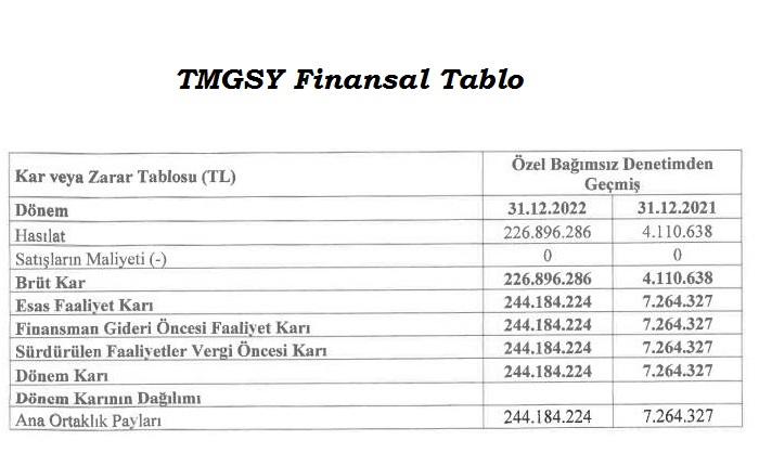 TMGSY Finansal Durum