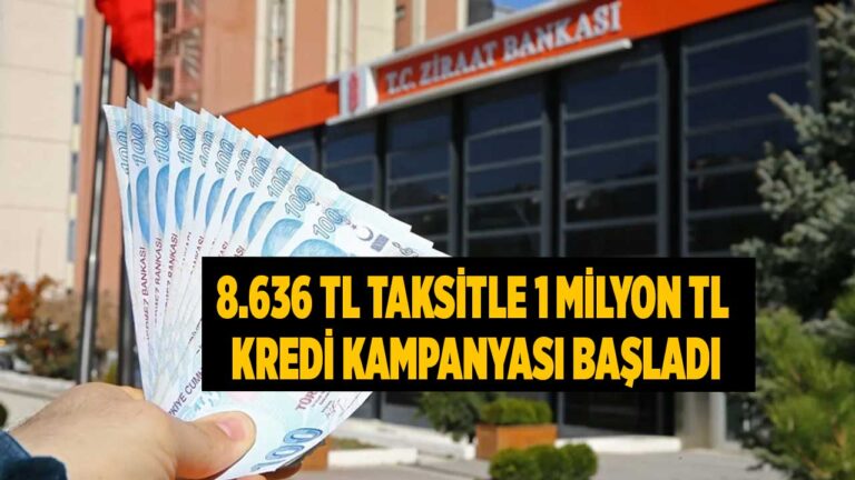 Ziraat Bankası 8.636 TL taksitle 1 milyon TL KONUT KREDİSİ kampanyası başlattı!
