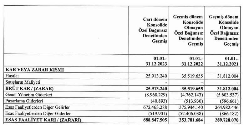 Ahes Gayrimenkul Finansal Durum