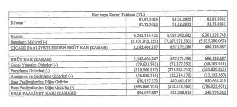Yiğit Akü Finansal Durum